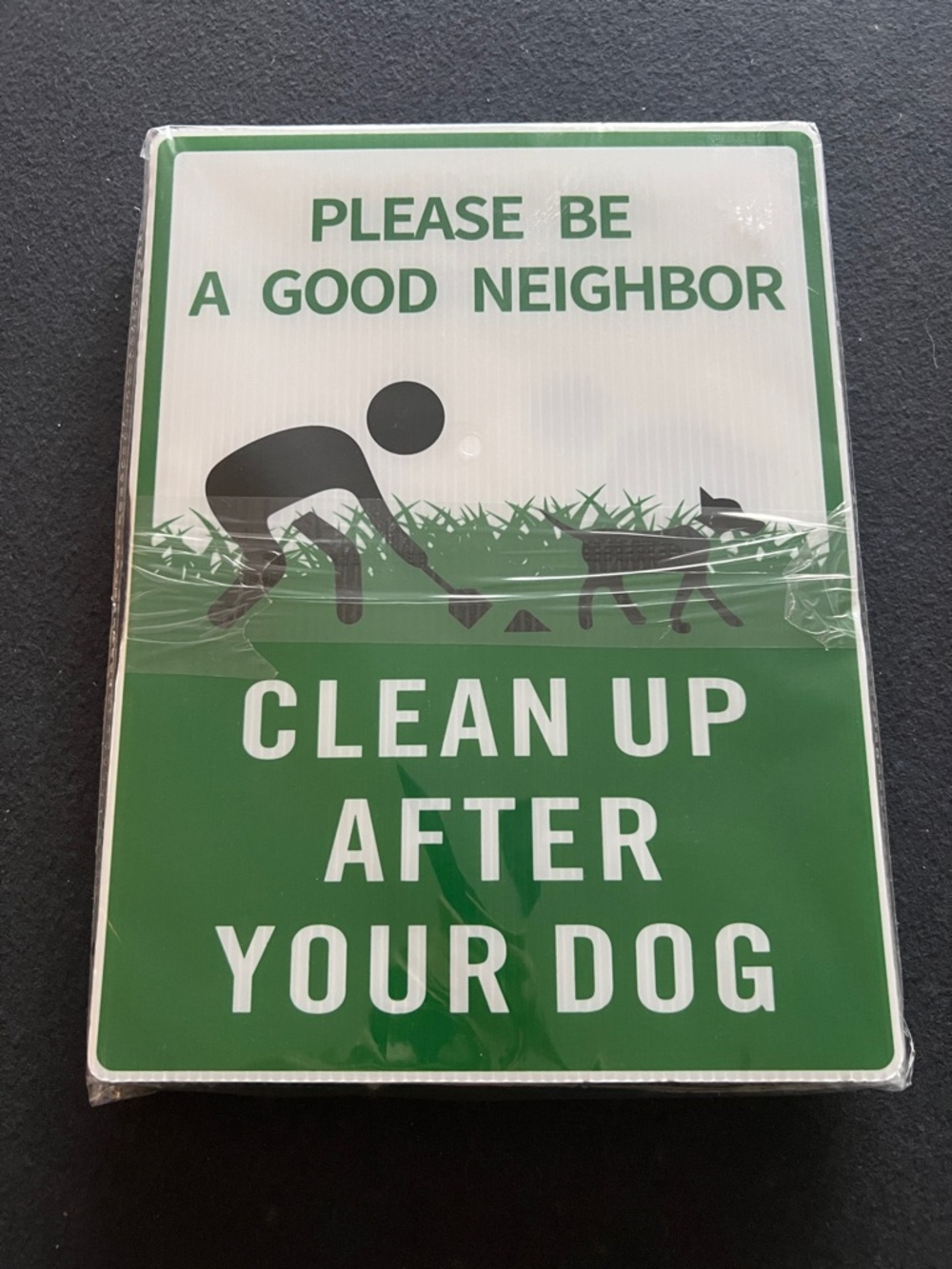 NEW 3 pack Please Be A Good Neighbor Green "Clean Up After Your Dog" Sign #C-32